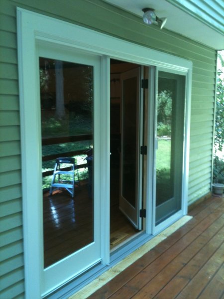Patio Doors Gallery Replacement Windows Vinyl Siding Roofing Homecraft Andersen 3 Lite Hinged Patio Door