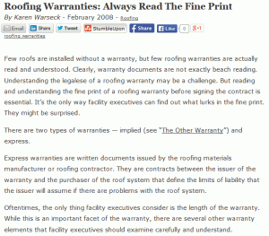 Roofing Warranties Always Read the Fine Print Image